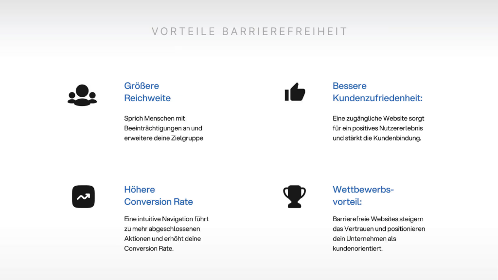 Zusammenfassung der wichtigsten Vorteile von Barrierefreiheit für Unternehmen