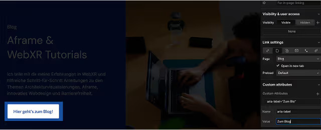 Barrierefreiheit für Websites ARIA in Webflow ergänzen