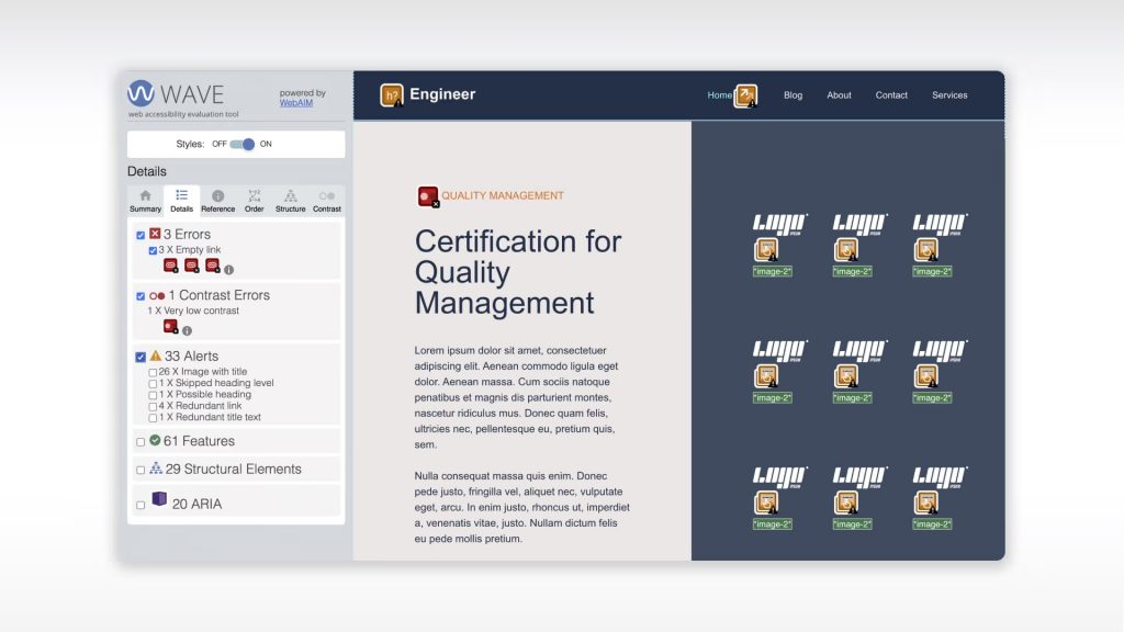 Barrierefreiheit Tool: WAVE