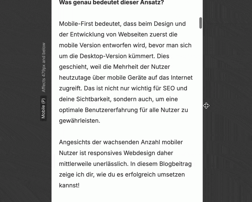 GIF, wie Layout mit prozentualen Werten an responsive Webdesign angepasst ist