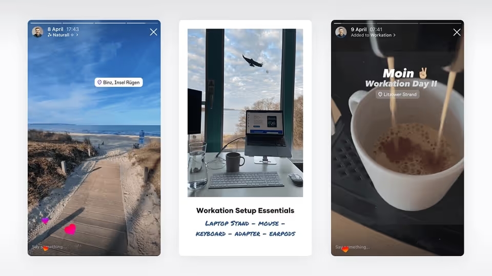 Workation Rügen: Dokumentation mit Instagram