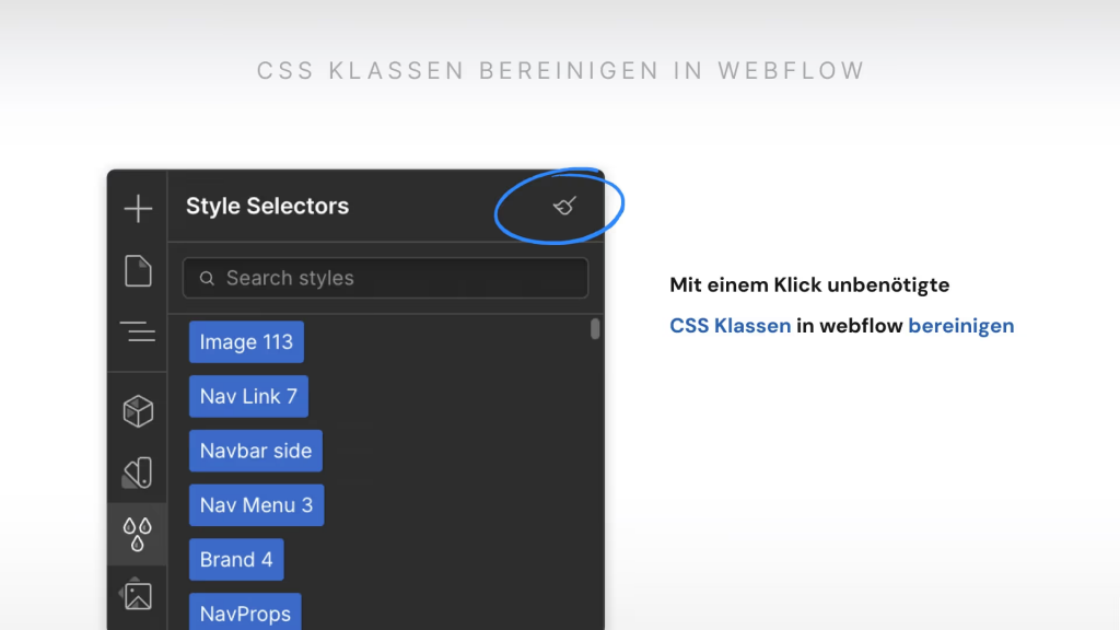 Wie du in Webflow mit nur einem Klick unbenötigte CSS-Klassen bereinigst